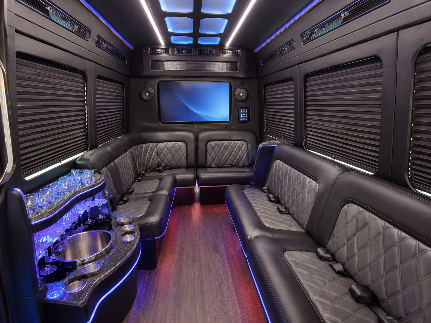 high point party bus interior